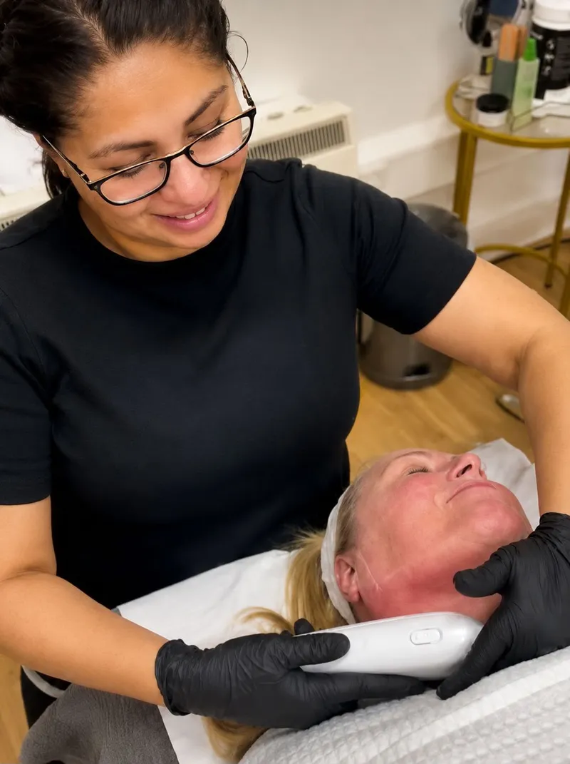Sumera Hussein treating a client at Sculpt by Sumera